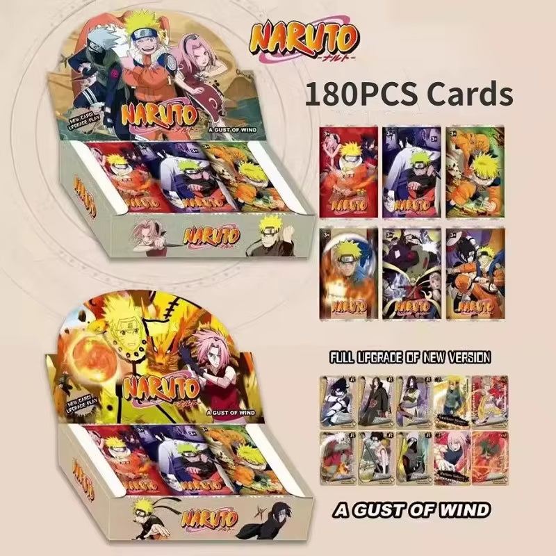 New 180PCS Dragon Ball Anime Cards ONE PIECE English Non-Repetition Flashcards Demon Slayer Table Game Deck Box NARUTO Kids Toys