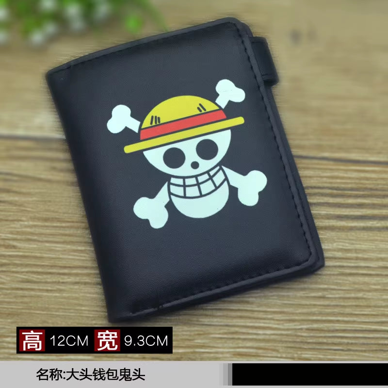 Anime One Piece Luffy Pu Leather Men Wallet Rfid Anti-Magnetic Credit Cards Holder with Organizer Coin Pocket Money Clips Purse