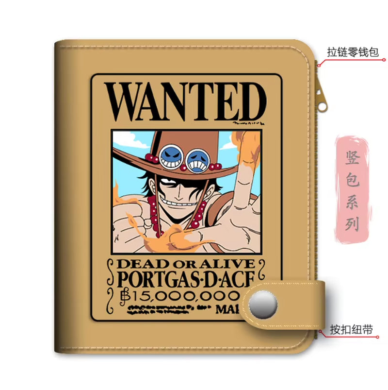 Anime One Piece Luffy Pu Leather Men Wallet Rfid Anti-Magnetic Credit Cards Holder with Organizer Coin Pocket Money Clips Purse
