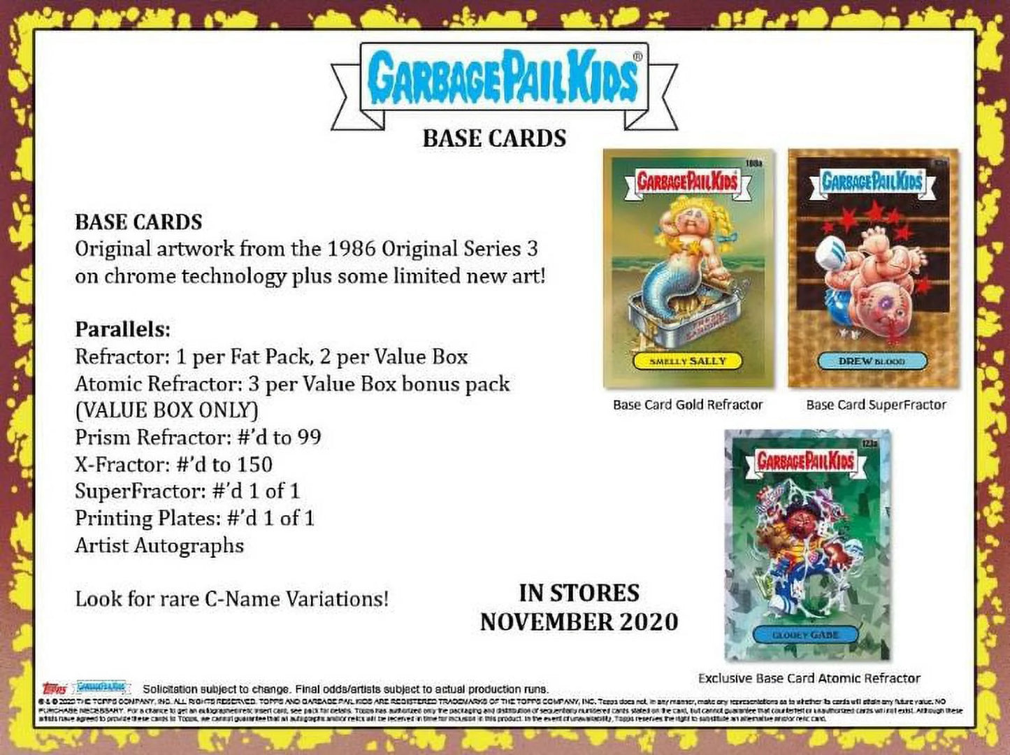 2020 Garbage Pail Kids Chrome Blaster Box- 5 Packs + 1 Bonus Pack