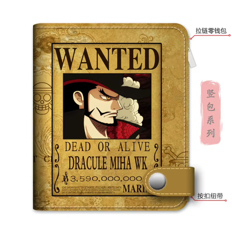 Anime One Piece Luffy Pu Leather Men Wallet Rfid Anti-Magnetic Credit Cards Holder with Organizer Coin Pocket Money Clips Purse