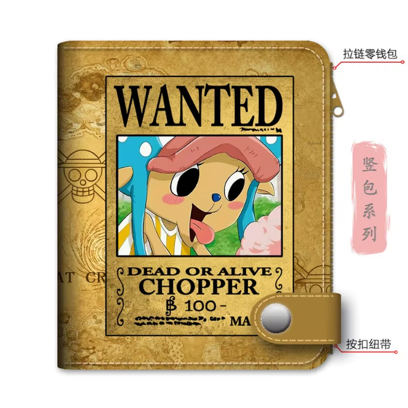 Anime One Piece Luffy Pu Leather Men Wallet Rfid Anti-Magnetic Credit Cards Holder with Organizer Coin Pocket Money Clips Purse