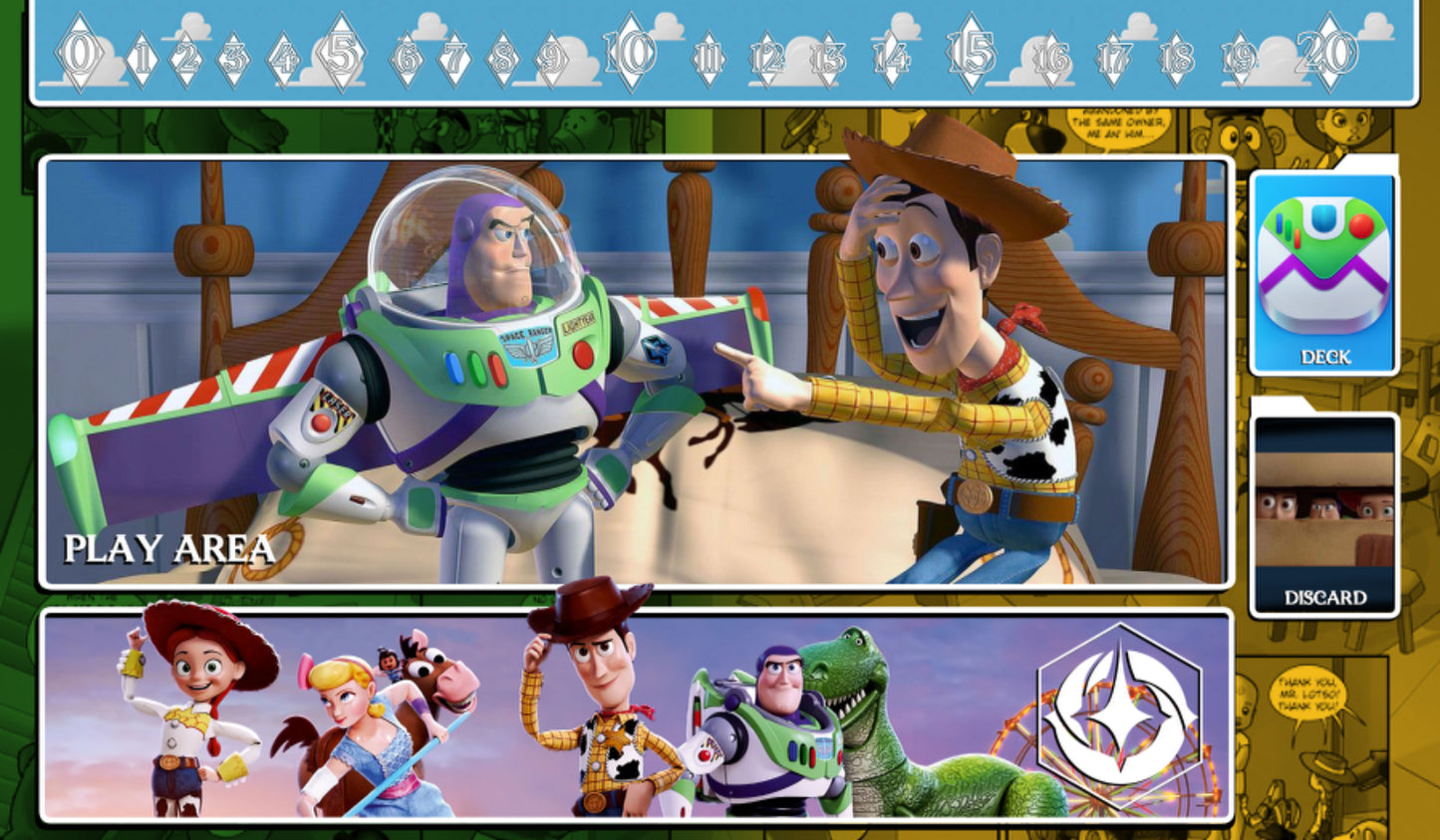 Lorcana Playmat Toy Story Woody Buzz Card Game Mat