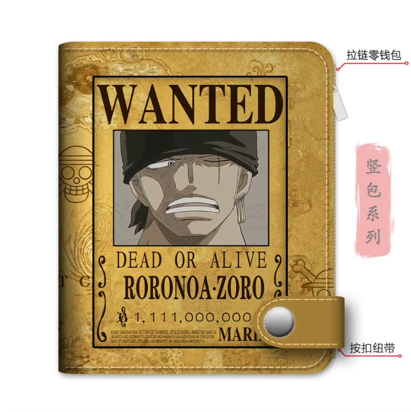 Anime One Piece Luffy Pu Leather Men Wallet Rfid Anti-Magnetic Credit Cards Holder with Organizer Coin Pocket Money Clips Purse