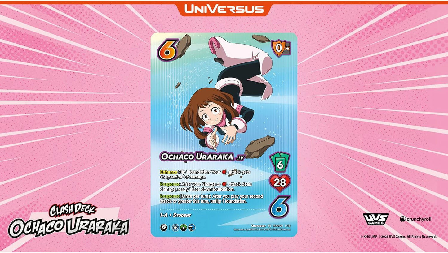 My Hero Academia Collectible Card Game Set 6: Jet Burn Clash Deck Ochaco Uraraka, 51 Cards & Paper Playmat