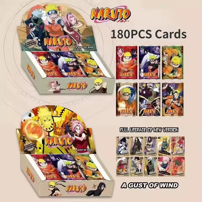 New 180PCS Dragon Ball Anime Cards ONE PIECE English Non-Repetition Flashcards Demon Slayer Table Game Deck Box NARUTO Kids Toys