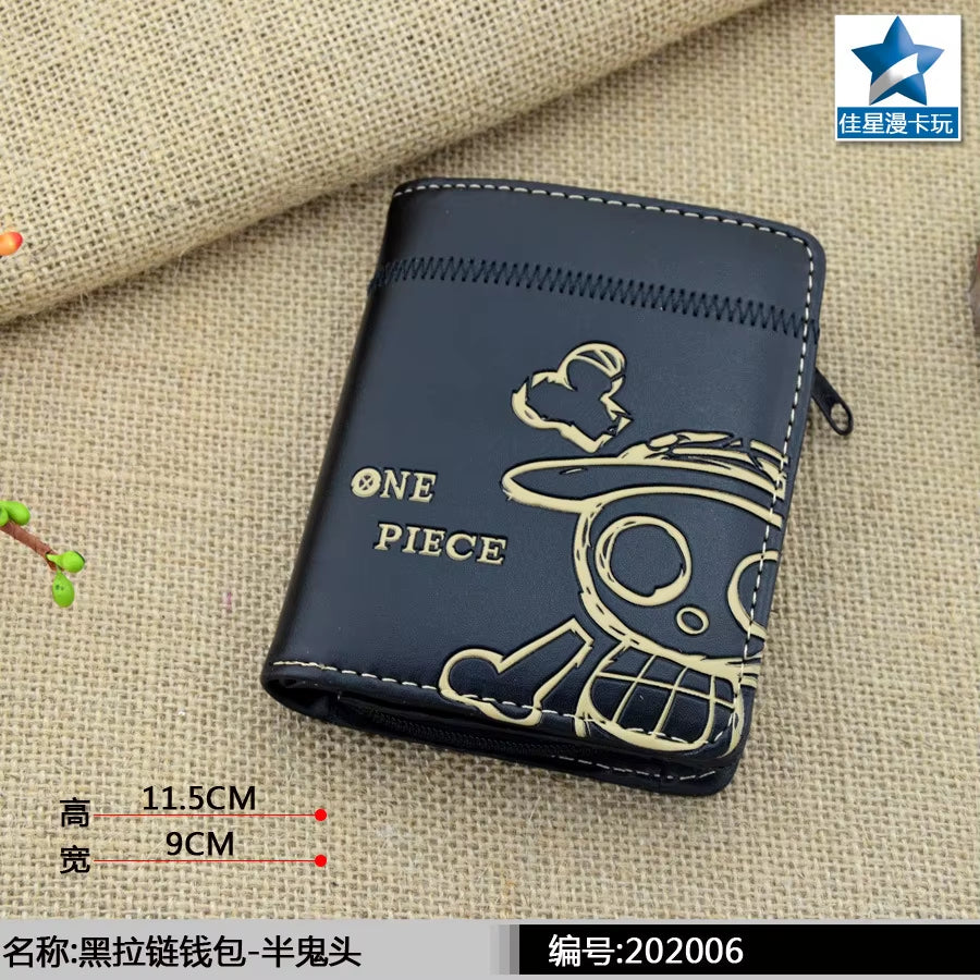 Anime One Piece Luffy Pu Leather Men Wallet Rfid Anti-Magnetic Credit Cards Holder with Organizer Coin Pocket Money Clips Purse