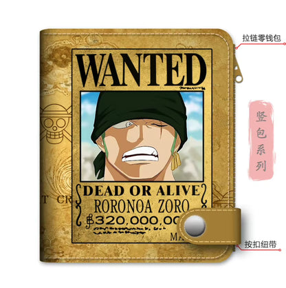Anime One Piece Luffy Pu Leather Men Wallet Rfid Anti-Magnetic Credit Cards Holder with Organizer Coin Pocket Money Clips Purse