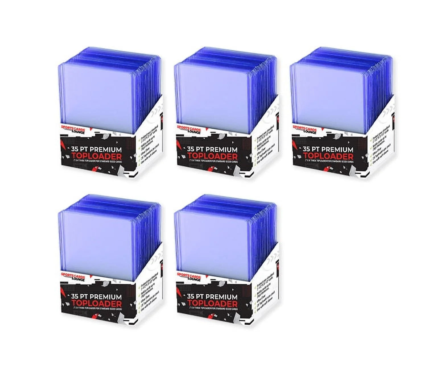 3X4 35Pt Toploaders 5 Pack (125Ct) for Baseball, Football, Basketball, Hockey, Golf, Pokemon Single Sports Cards Top Loads - Sportcards Card Collect