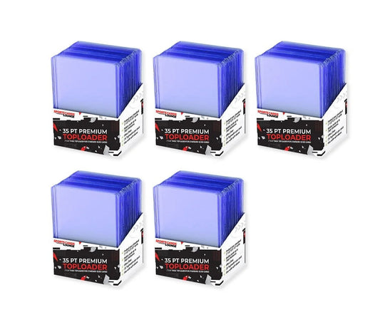 3X4 35Pt Toploaders 5 Pack (125Ct) for Baseball, Football, Basketball, Hockey, Golf, Pokemon Single Sports Cards Top Loads - Sportcards Card Collect