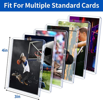 Trading Card Sleeves Hard Plastic Clear Case Holder 42Pcs Baseball Cards Topload