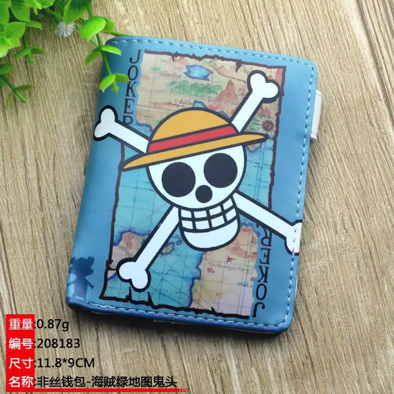 Anime One Piece Luffy Pu Leather Men Wallet Rfid Anti-Magnetic Credit Cards Holder with Organizer Coin Pocket Money Clips Purse