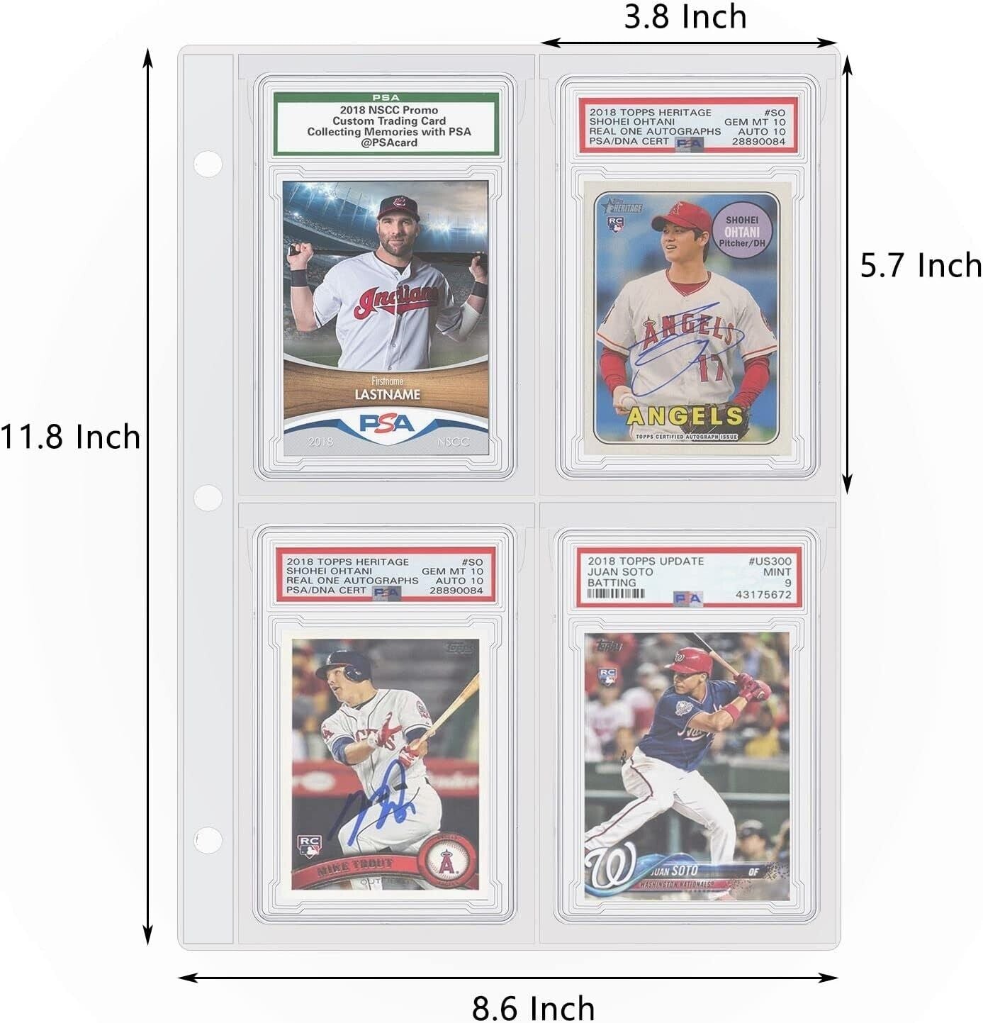 Graded Card Slab Binder Pages for Storage Display Compatible W/40 PSA BGS BCCG