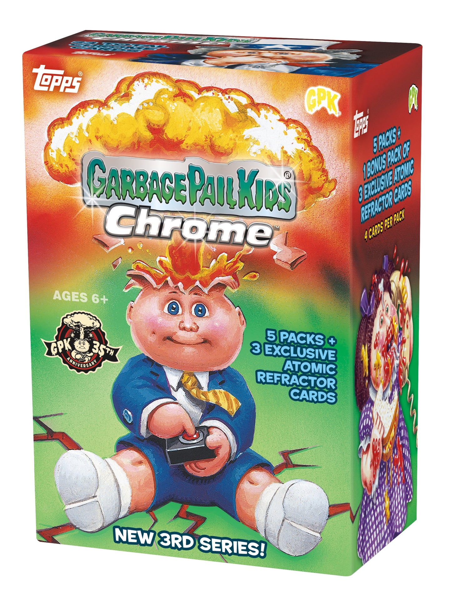 2020  Garbage Pail Kids Chrome Blaster Box- 5 Packs + 1 Bonus Pack