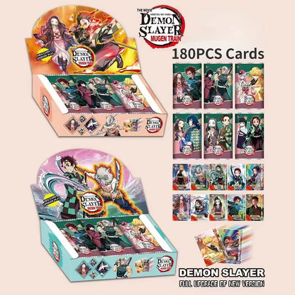 New 180PCS Dragon Ball Anime Cards ONE PIECE English Non-Repetition Flashcards Demon Slayer Table Game Deck Box NARUTO Kids Toys