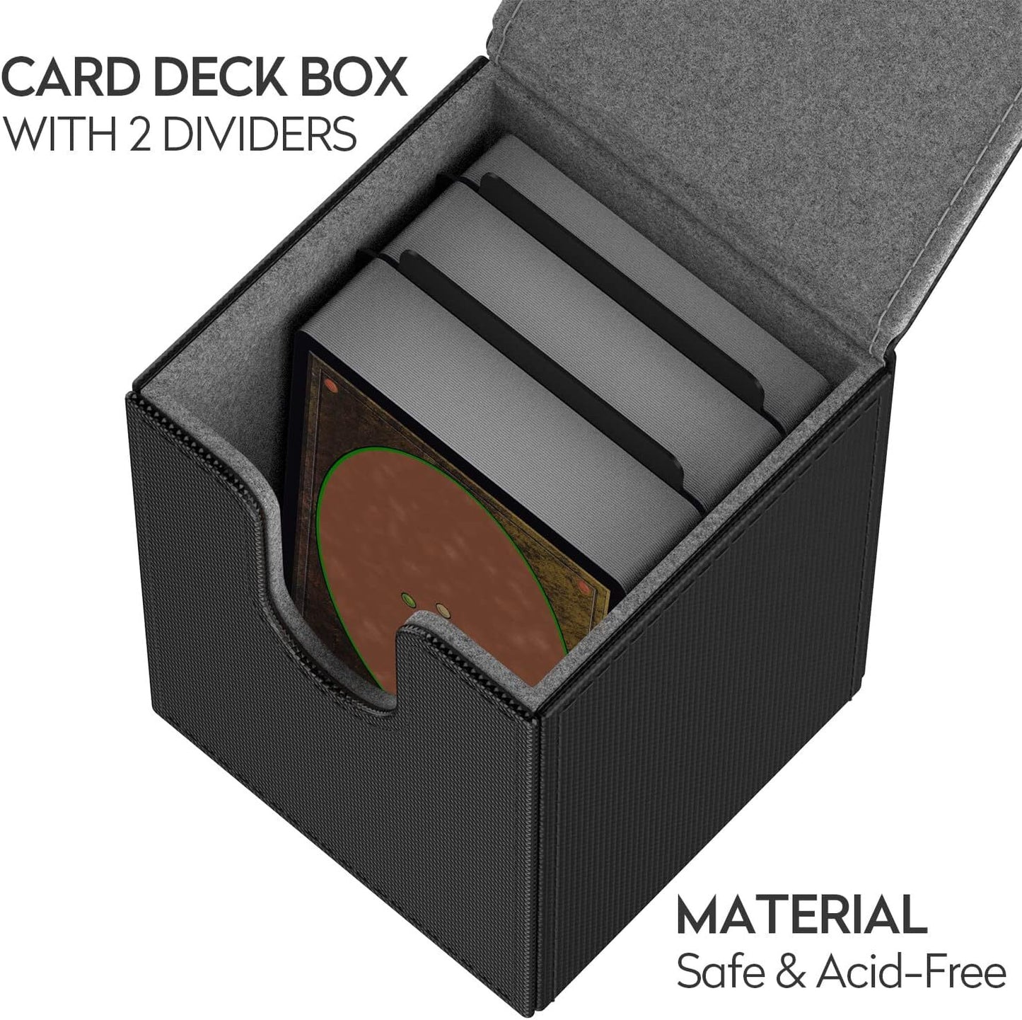 Deck Box for MTG Commander Cards Trading Card Case with 2 Dividers Per