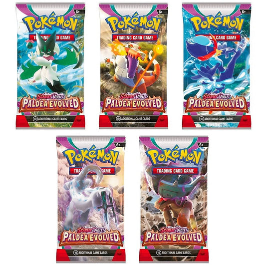 Cards - Scarlet & Violet Paldea Evolved - BOOSTER PACKS (5 Pack Lot)