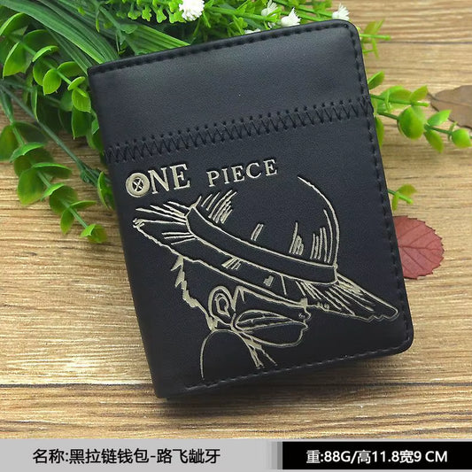 Anime One Piece Luffy Pu Leather Men Wallet Rfid Anti-Magnetic Credit Cards Holder with Organizer Coin Pocket Money Clips Purse