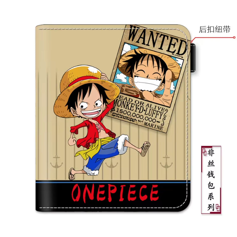 Anime One Piece Luffy Pu Leather Men Wallet Rfid Anti-Magnetic Credit Cards Holder with Organizer Coin Pocket Money Clips Purse