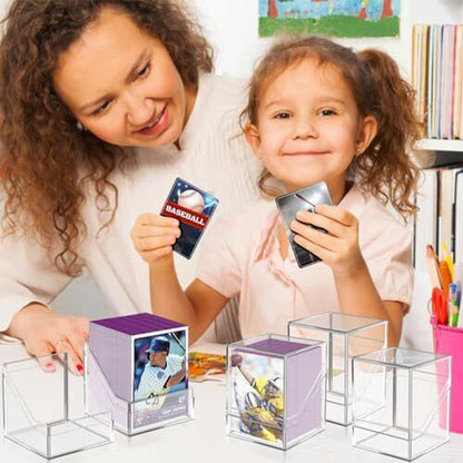6 Pack Acrylic Trading Card Storage Boxes Deck Cases for Sports Cards MTG