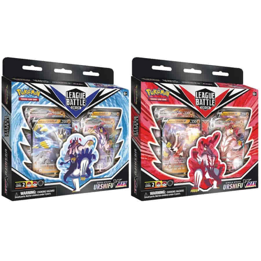 Pokemon LEAGUE BATTLE DECKS RAPID STRIKE and SINGLE STRIKE URSHIFU VMAX SET of 2