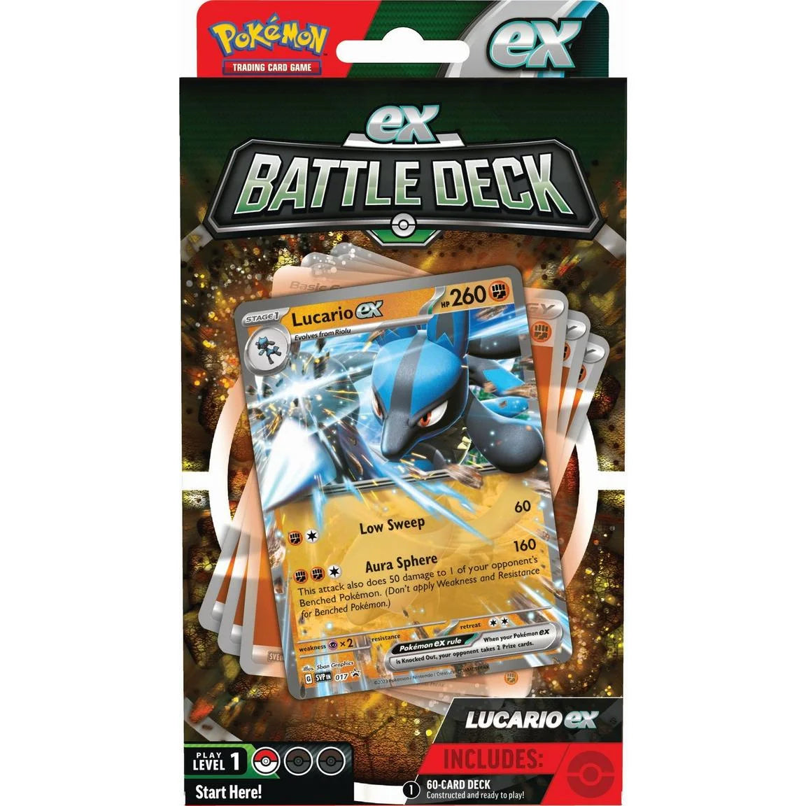 Pokémon TCG: Ampharos Ex or Lucario Ex Battle Deck (1 X Deck at Random)