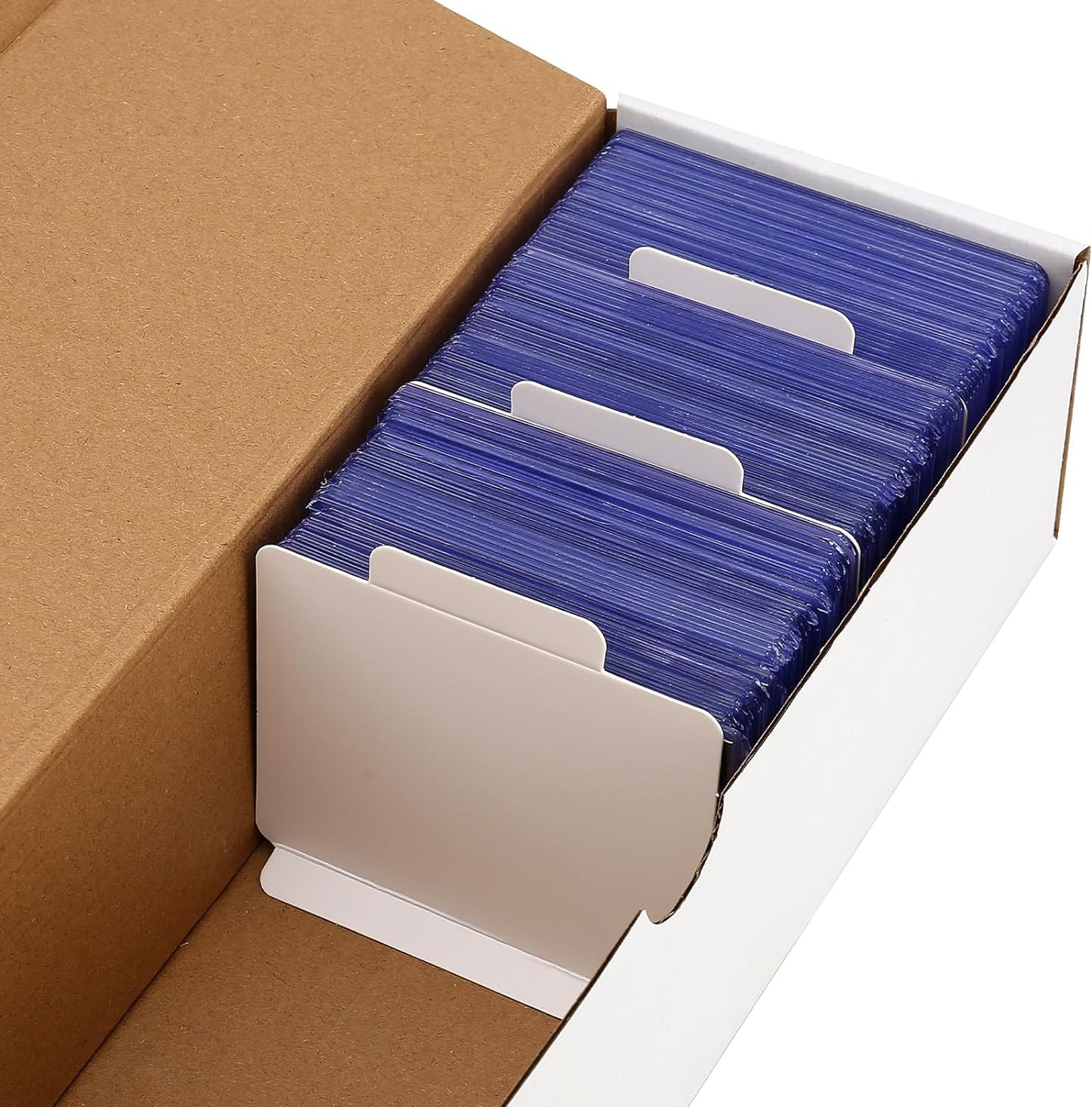 Card Box 6 Pack-4800 Count,Trading Card Storage Box with 20 Dividers&8 Labels,Ca