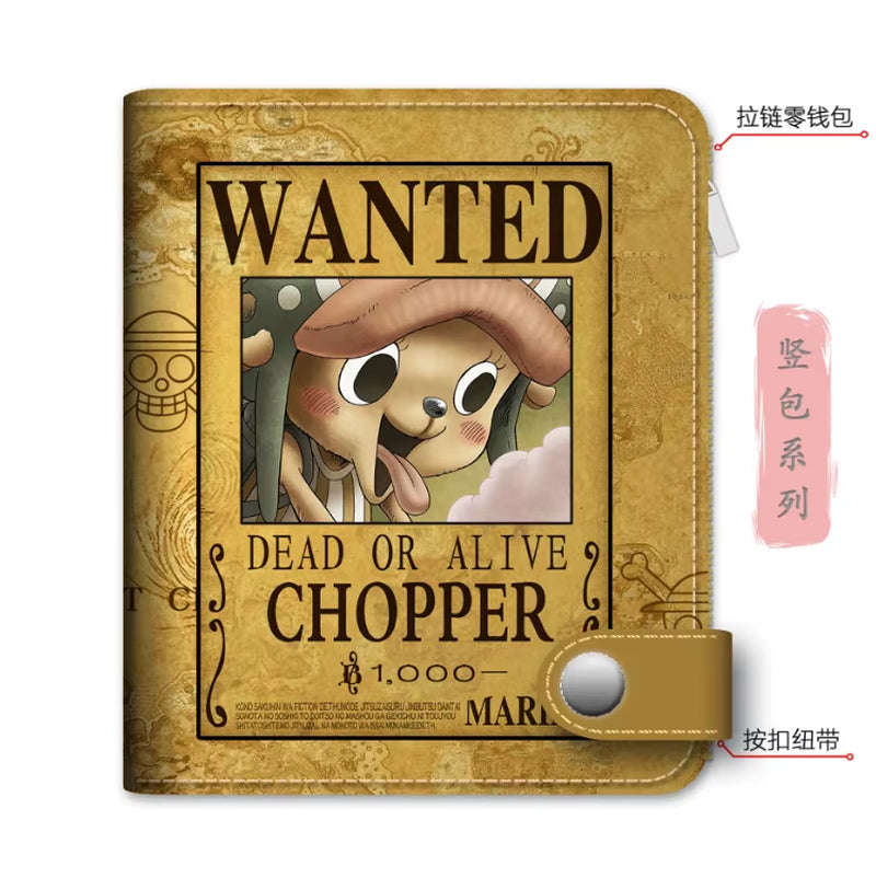 Anime One Piece Luffy Pu Leather Men Wallet Rfid Anti-Magnetic Credit Cards Holder with Organizer Coin Pocket Money Clips Purse