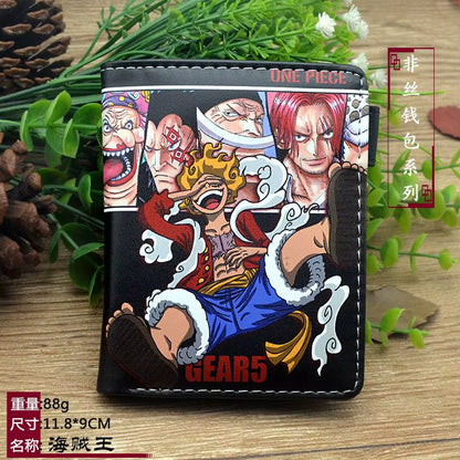Anime One Piece Luffy Pu Leather Men Wallet Rfid Anti-Magnetic Credit Cards Holder with Organizer Coin Pocket Money Clips Purse
