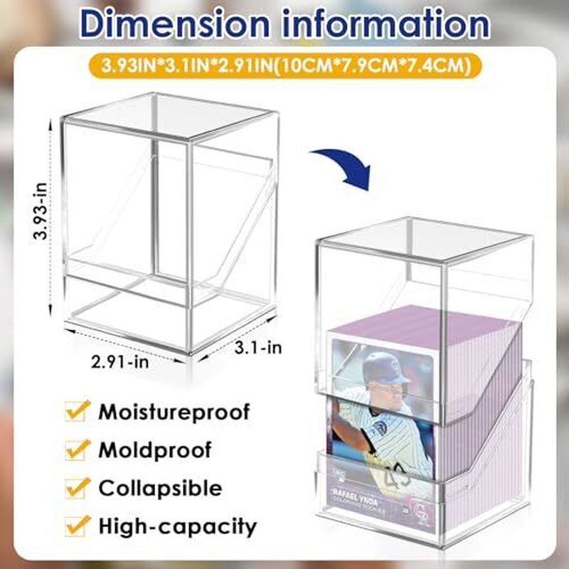 6 Pack Acrylic Trading Card Storage Boxes Deck Cases for Sports Cards MTG