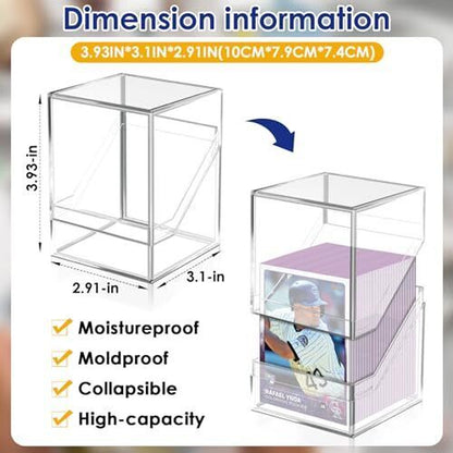 6 Pack Acrylic Trading Card Storage Boxes Deck Cases for Sports Cards MTG