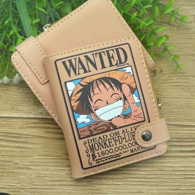 Anime One Piece Luffy Pu Leather Men Wallet Rfid Anti-Magnetic Credit Cards Holder with Organizer Coin Pocket Money Clips Purse