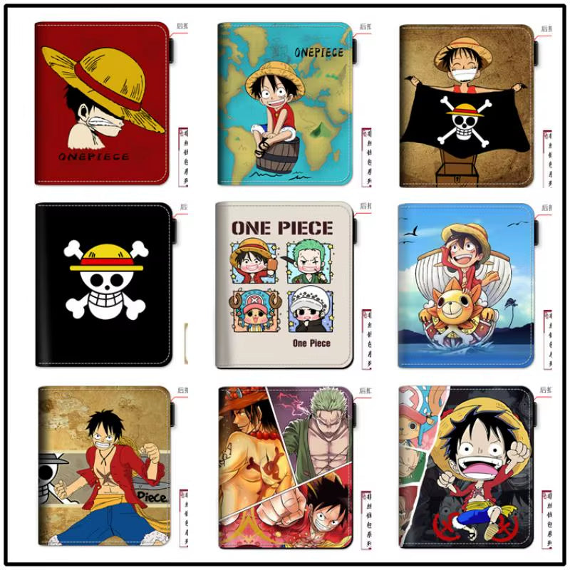 Anime One Piece Luffy Pu Leather Men Wallet Rfid Anti-Magnetic Credit Cards Holder with Organizer Coin Pocket Money Clips Purse