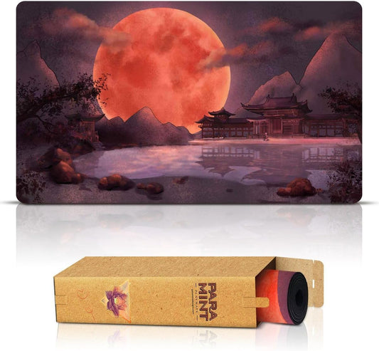 Blood Moon Shinto Temple (Stitched) - MTG Playmat - Compatible with Magic the Gathering Playmat - Play MTG, Yugioh, TCG - Original Play Mat Art Designs & Accessories