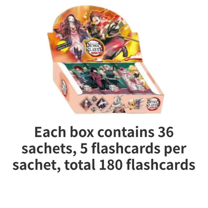 New 180PCS Dragon Ball Anime Cards ONE PIECE English Non-Repetition Flashcards Demon Slayer Table Game Deck Box NARUTO Kids Toys