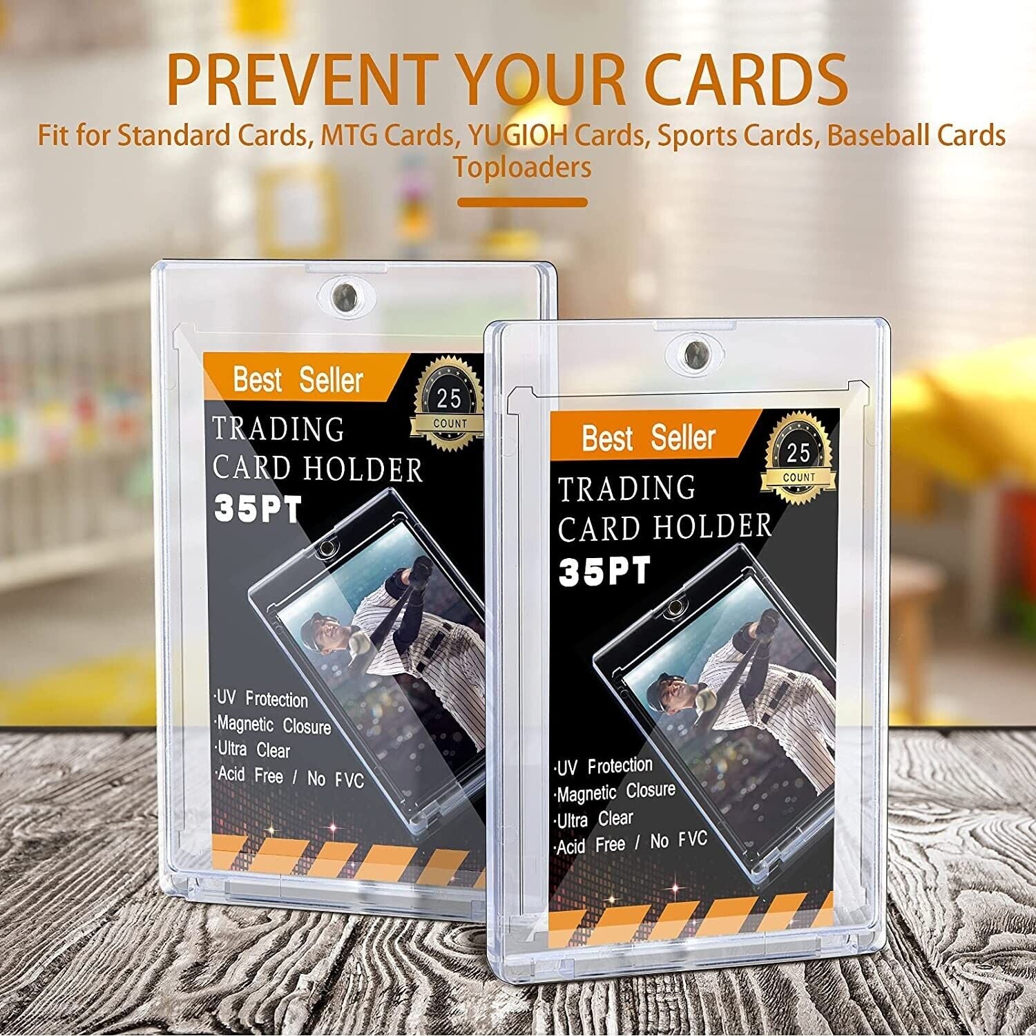 Magnetic Card Holders for Trading Cards 35Pt Hard Baseball Card Case Protectors