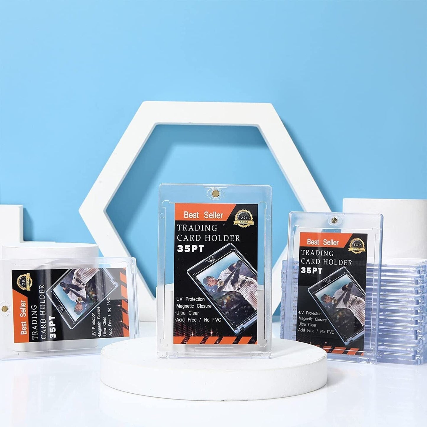 Magnetic Card Holders for Trading Cards 35Pt Hard Baseball Card Case Protectors