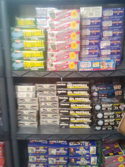 Huge Bulk Lot of 55 Unopened Old Vintage NFL Football Cards in 4 Wax Packs NEW