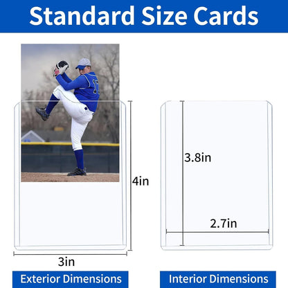 Trading Card Sleeves Hard Plastic Clear Case Holder 42Pcs Baseball Cards Topload