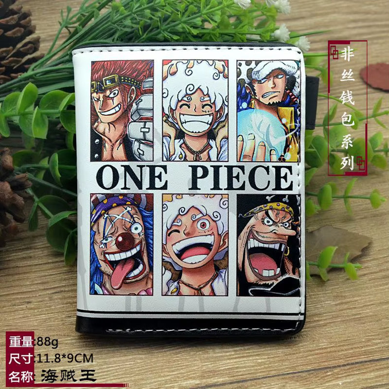Anime One Piece Luffy Pu Leather Men Wallet Rfid Anti-Magnetic Credit Cards Holder with Organizer Coin Pocket Money Clips Purse