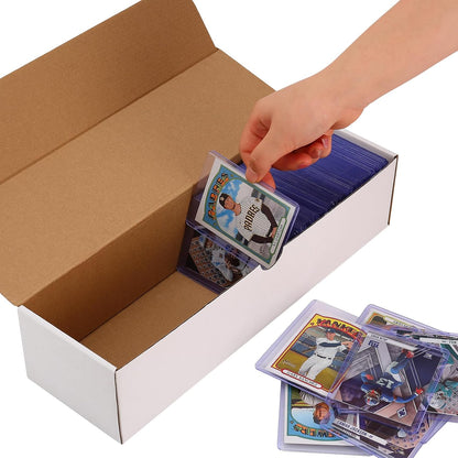 Card Box 6 Pack-4800 Count,Trading Card Storage Box with 20 Dividers&8 Labels,Ca