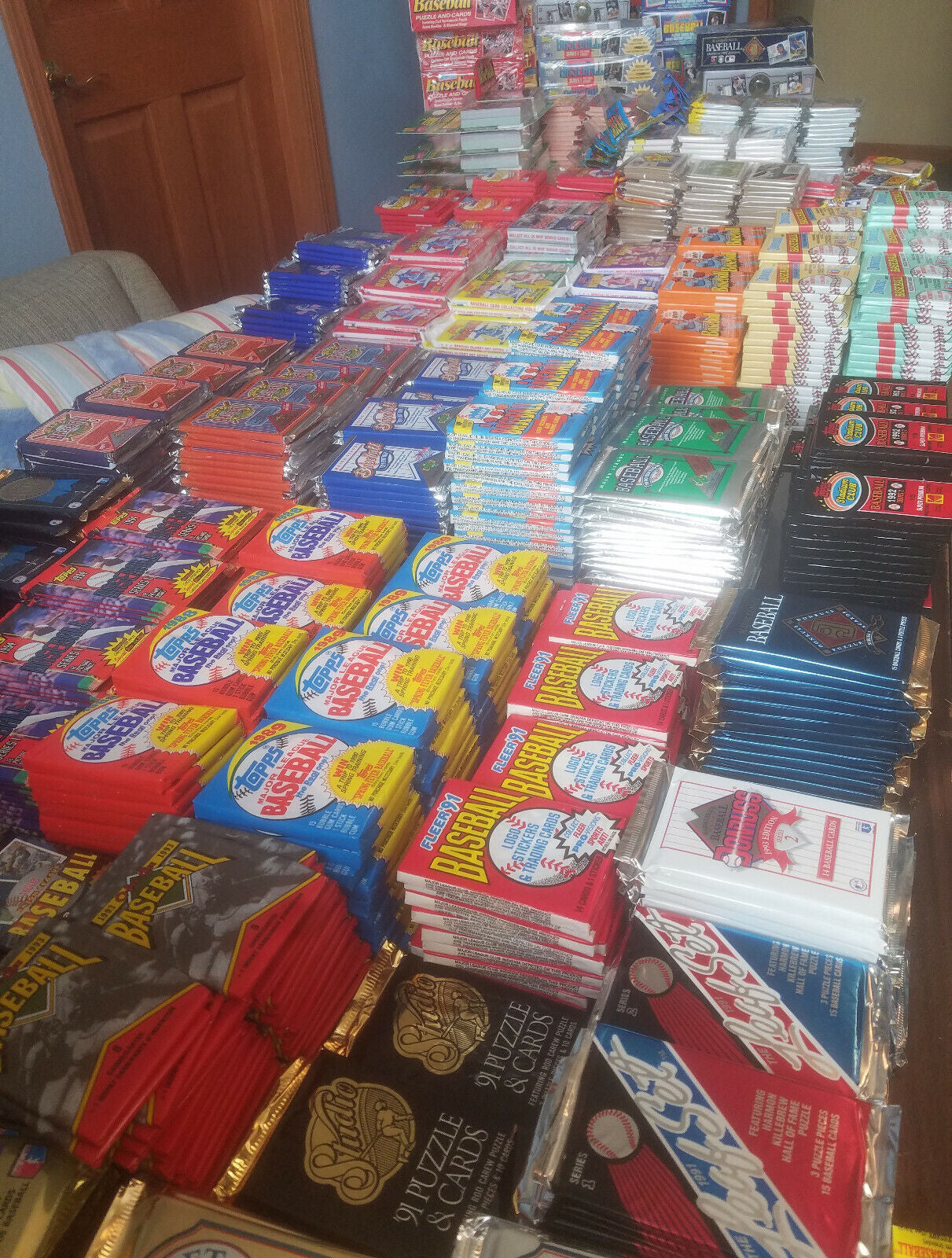 56 Old Unsearched Baseball Card Lot (31 to 37 Years Old) in Sealed Wax Packs