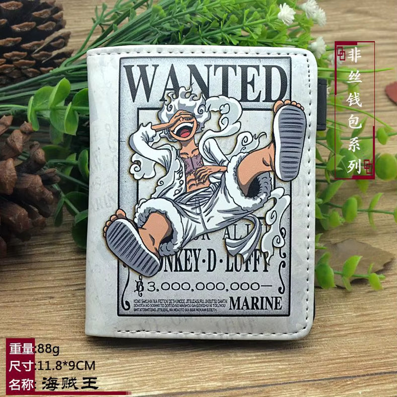 Anime One Piece Luffy Pu Leather Men Wallet Rfid Anti-Magnetic Credit Cards Holder with Organizer Coin Pocket Money Clips Purse