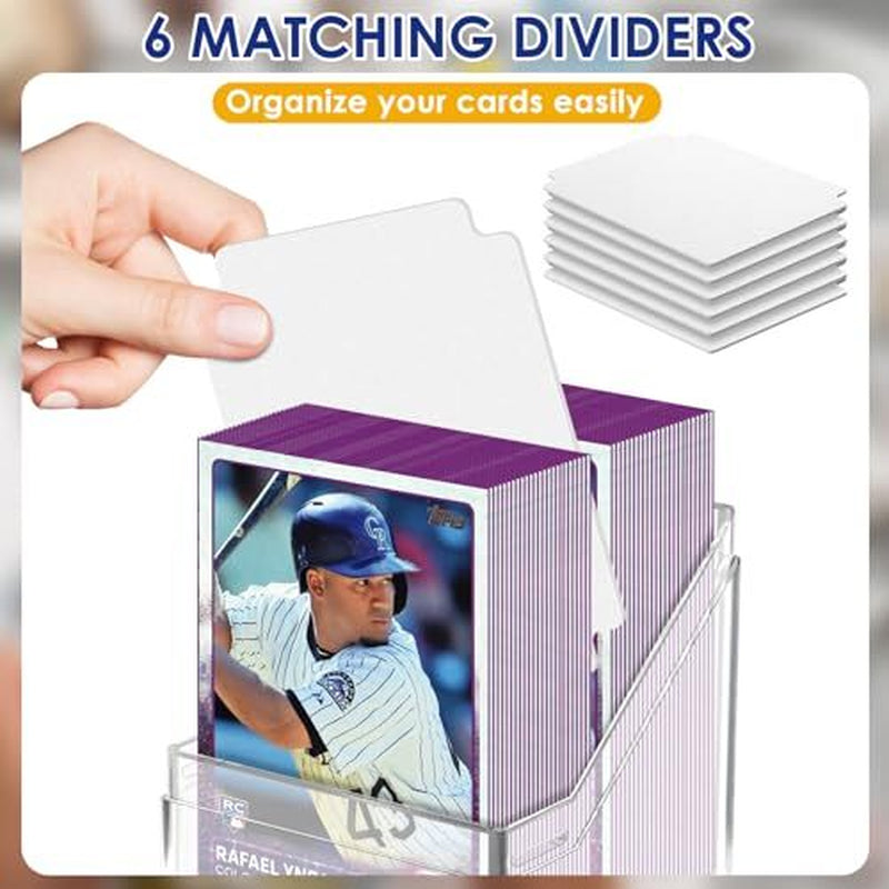 6 Pack Acrylic Trading Card Storage Boxes Deck Cases for Sports Cards MTG