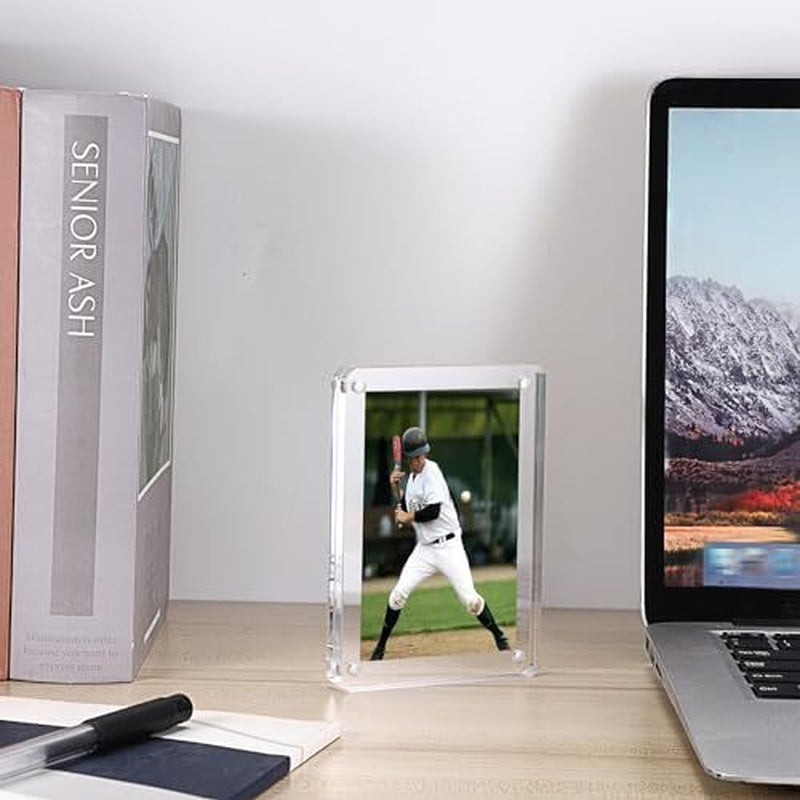 Pack of 3 Single Trading Card Display Frames, Magnetic Acrylic Baseball Card ...