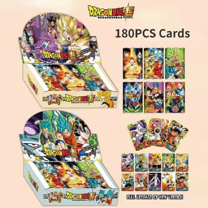 New 180PCS Dragon Ball Anime Cards ONE PIECE English Non-Repetition Flashcards Demon Slayer Table Game Deck Box NARUTO Kids Toys