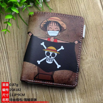 Anime One Piece Luffy Pu Leather Men Wallet Rfid Anti-Magnetic Credit Cards Holder with Organizer Coin Pocket Money Clips Purse