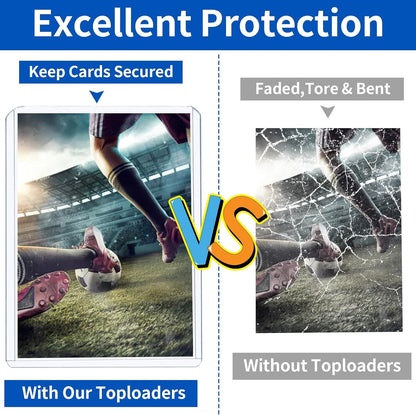 Trading Card Sleeves Hard Plastic Clear Case Holder 42Pcs Baseball Cards Topload