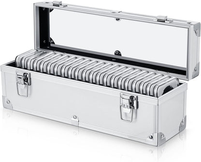 Aluminum Coin Storage Box Case for Slab Coin Holders with Handle Coin Slab Holde