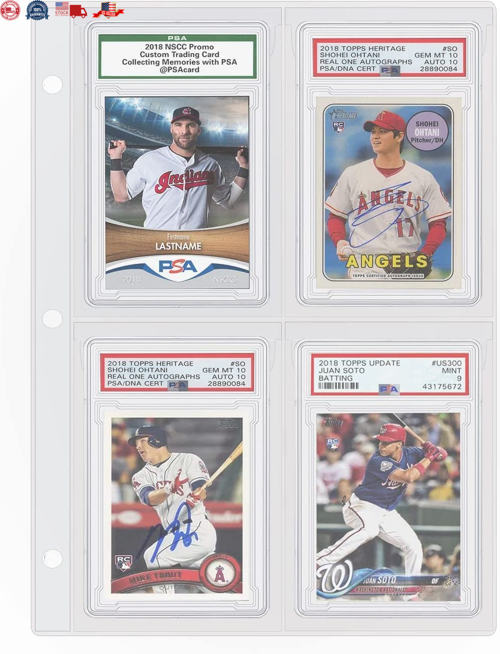 Graded Card Slab Binder Pages 40 PSA, BGS, CGC Slabs Storage Cards Not Included